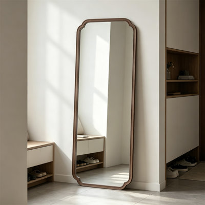 Full Body Mirror, Rural Wooden Frame Full-Length Mirror - Bedroom Can Be Wall Mounted Or Tilted Floor Standing Mirror, Large Vertical Mirror For Home
