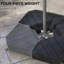 4 poids de base de parasol de patio, 132 lb d'eau / 176 lb de sable, noir, pour parasols en porte-à-faux de 8 pi à 10 pi, extérieur, support stable, support facile