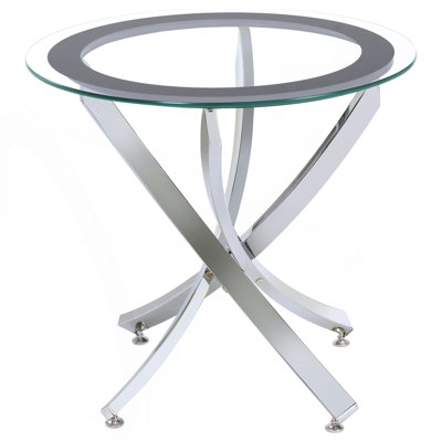 Connors Round Glass Top End Table