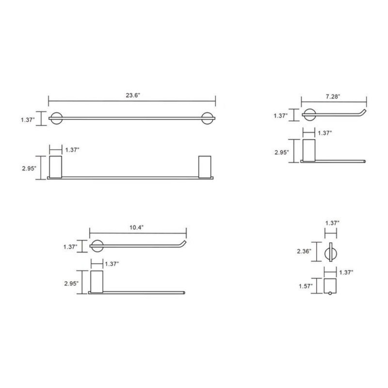Jacob-Jon 4 - Piece Bathroom Hardware Set, Brushed Gold