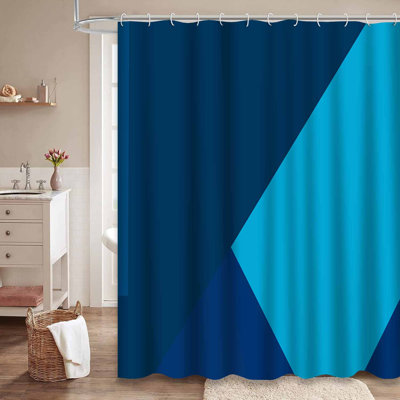 Rideau de douche rectangulaire clair avec 12 crochets