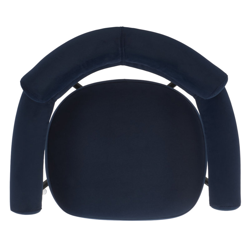 Chaise de salle à manger Bellport, Velours bleu marine