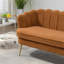 Petit canapé-causeuse moderne avec pieds en métal doré pour petit bureau-124500467