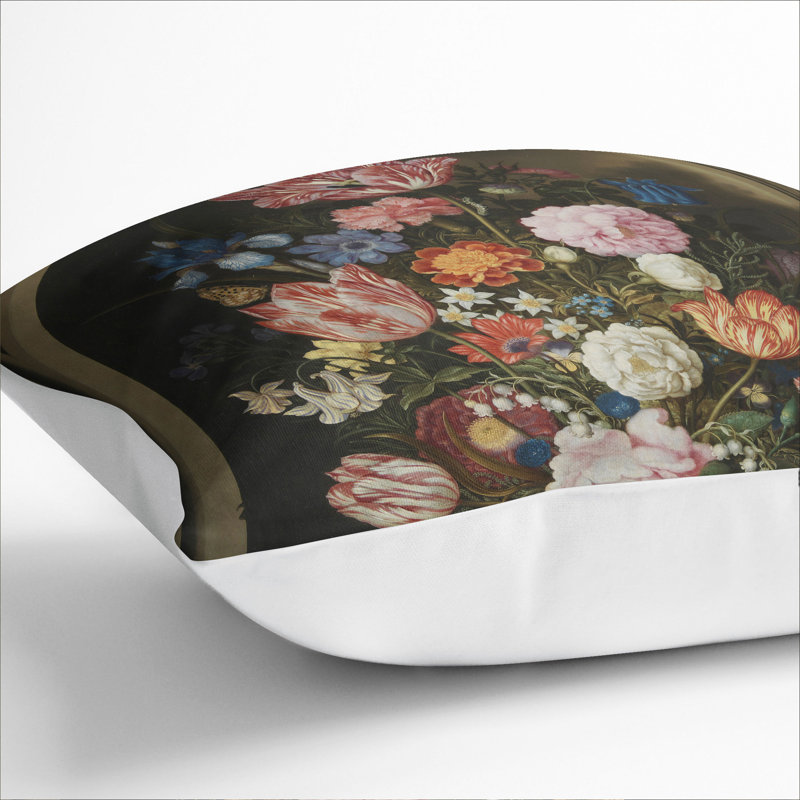 Still Life With Flowers Vol.7 Square Throw Cushion, White, 40cm H x 40cm W x 15cm D