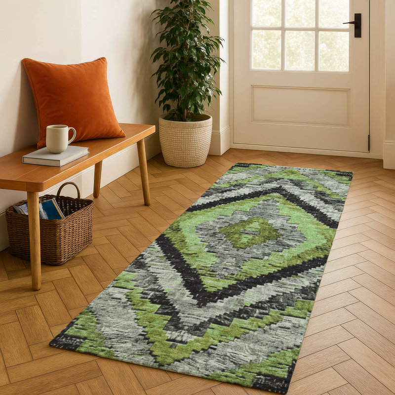 Premium Machine Washable Jakiyra AMF1890 Aztec Rug, Runner 2'3" x 7'6"
