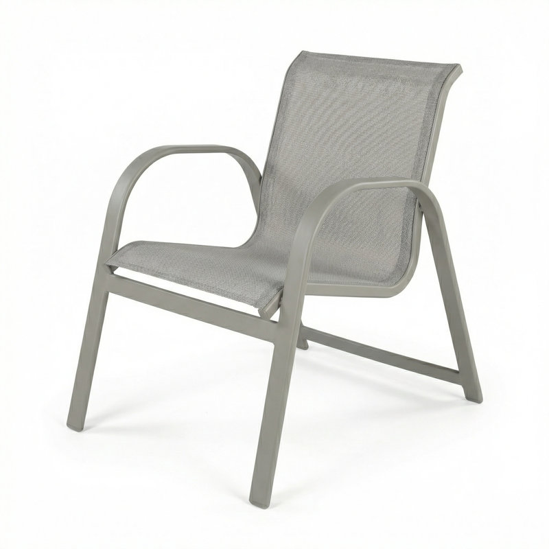 Chaise avec accoudoirs, Harnais gris tourterelle / gris mat