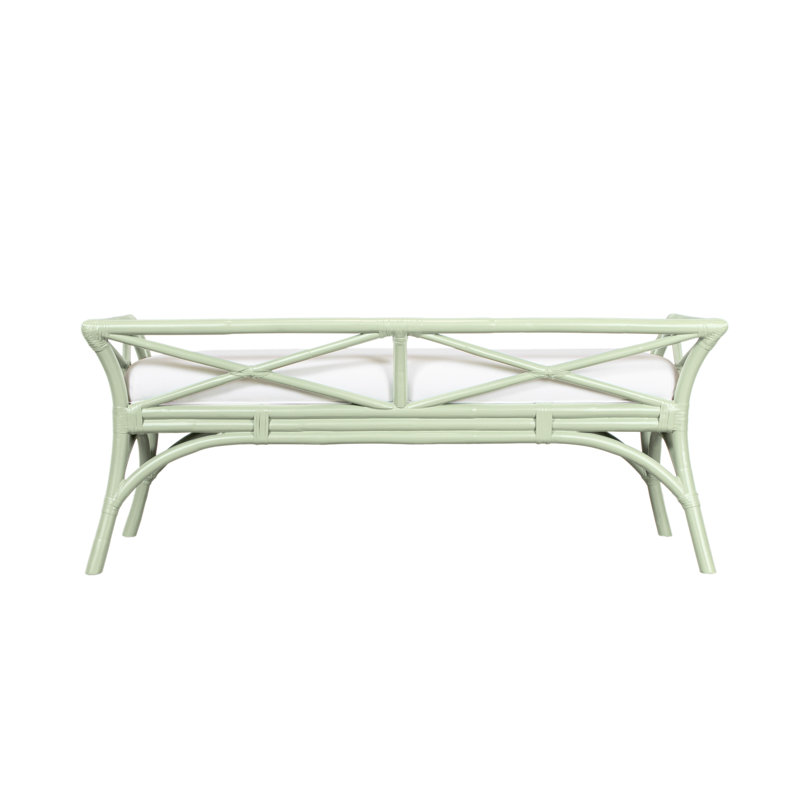Wicker Bench, Celery Green