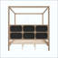 Lit plateforme à baldaquin en bois avec tête de lit tapissier, aucun sommier nécessaire-131125073-131125070