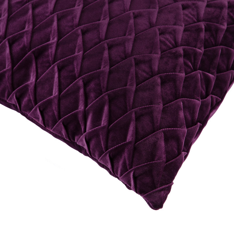 Chanasya Gem Textured Velvet Decorative Throw Pillow Cover, Plum