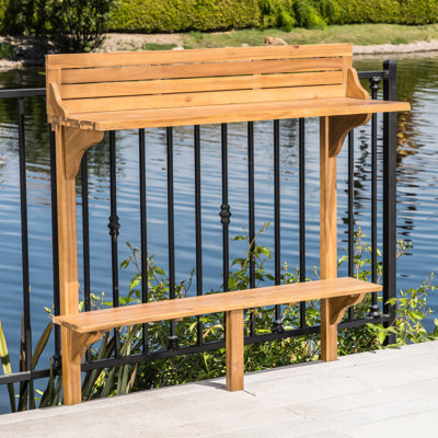 Table de bar en bois pour balcon - 50,03 H, 16,5 W, 48 L Assemblage par un adulte nécessaire avec les outils fournis 50,03 po de hauteur, 16,5 de largeur, 48 de longueur requis