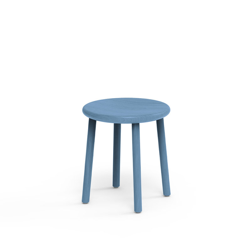 Ai Solid Wood Stool, Light Blue