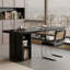 Bureau rectangulaire noir en bois massif + acrylique + fer-267673549