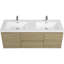 Meuble-lavabo mural peu encombrant avec lavabos doubles pour des salles de bain élégantes-492443449