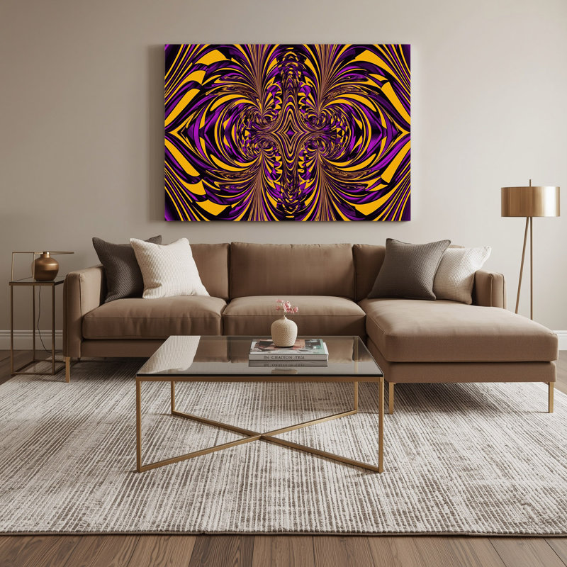 Op Art 8 Purple Canvas Wall Art, 11" H x 14" W