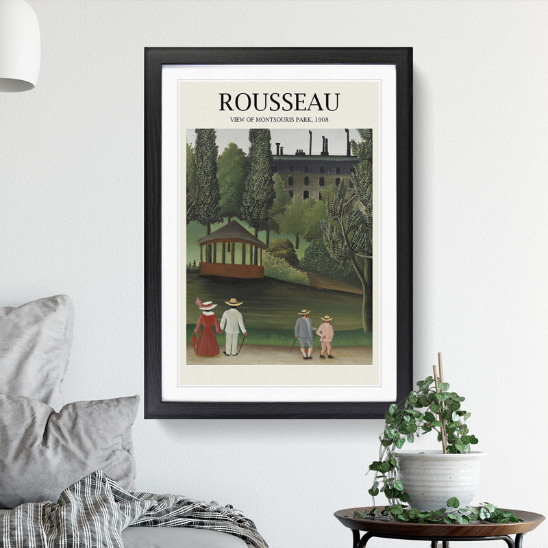 View of Montsouris Park by Henri Rousseau - Picture Frame Art Prints, 36cm H x 27cm W x 2cm D, Black