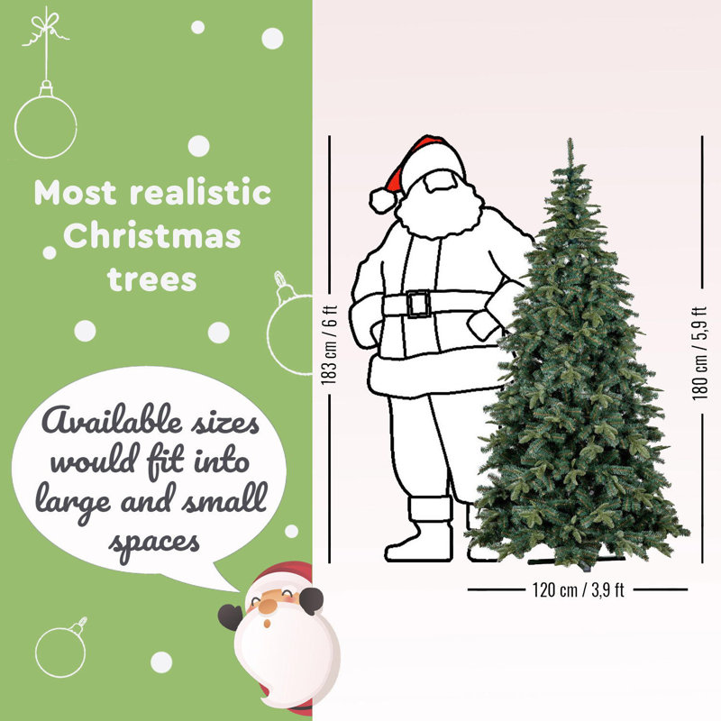 Artificial Christmas Tree, 5.91ft H x 3.94ft W