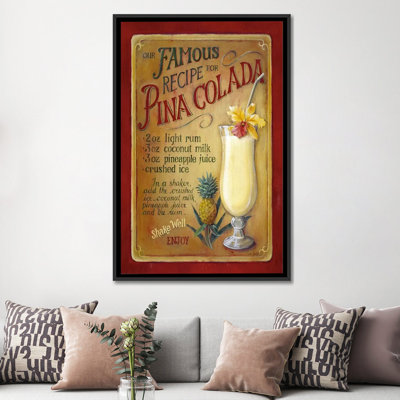 Publicité décorative sur toile «Famous Recipe for Pina Colada» par Lisa Audit