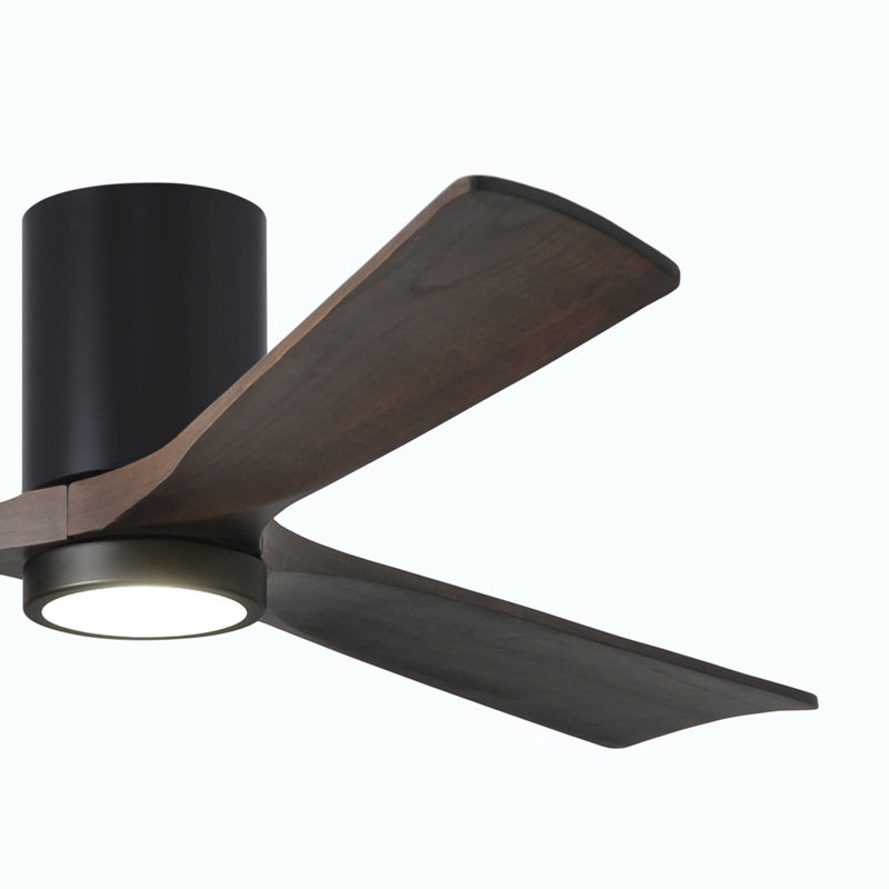 Irene LED Ceiling Fan, Matte Black, Walnut, 60"