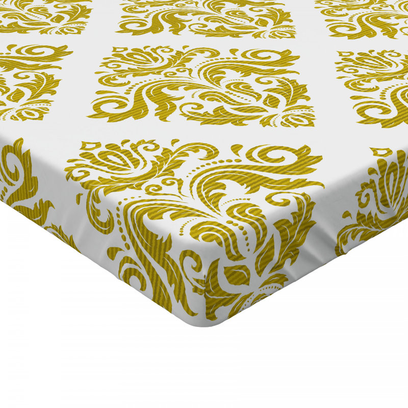 Microfiber Damask Fitted Sheet, Twin Fitted Sheet