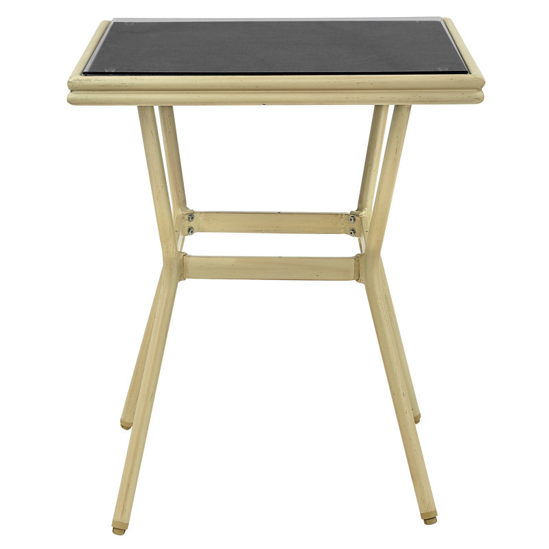 Joswick Square Metal Outdoor Dining Table , 27.5'' in. W 27.5'' in. D, Dark Gray