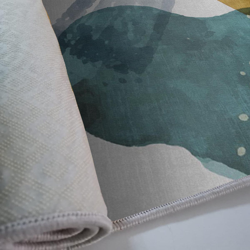 Tapis antidérapant 100% polyester, 47,2 po x 70,9 po | Tricot raschel, hauteur des poils: 0,4 po | Tapis tissé avec dessous en feutre, lavable à la machine | Impression numérique élégante pour la décoration intérieure