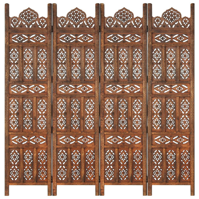 Hagop 165cm H Folding Room Divider, Brown, 4