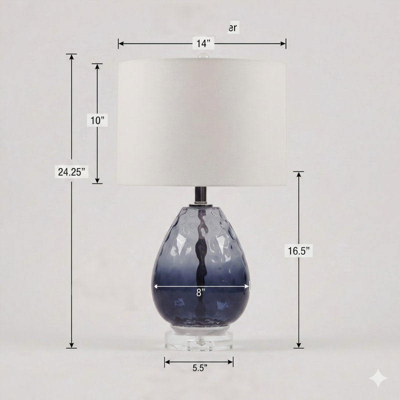 Lampe de table en verre Ombre