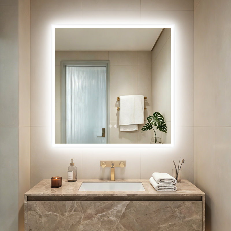 Backlit Led Wall Mirror, 80 cm H x 80 cm W
