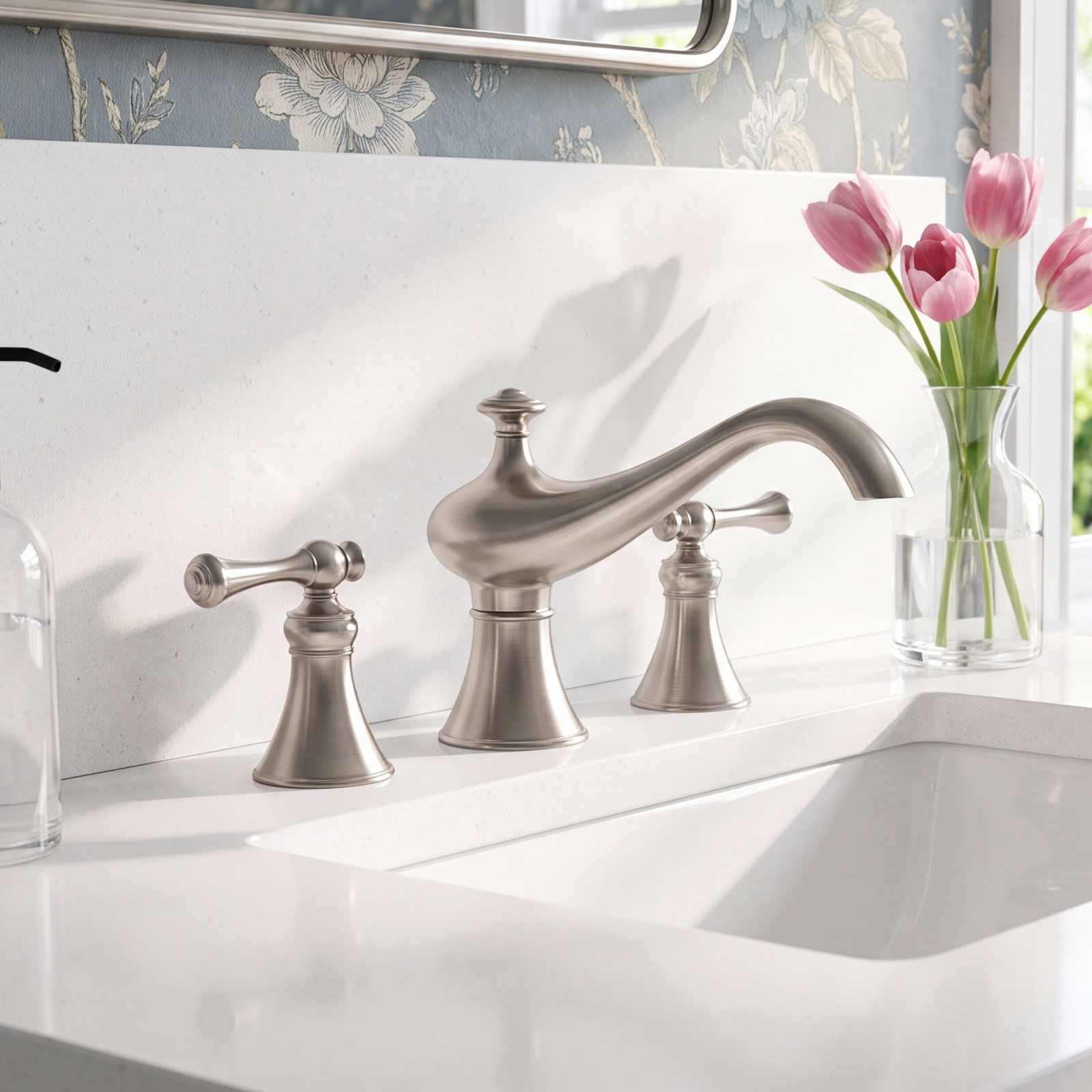 Revival Deck-Mount Bath Faucet Trim, Vibrant Brushed Nickel