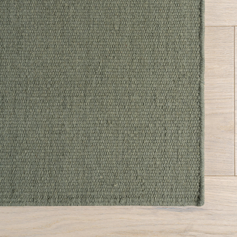 Double Striped Wool Area Rug, Rectangle 5' x 8'