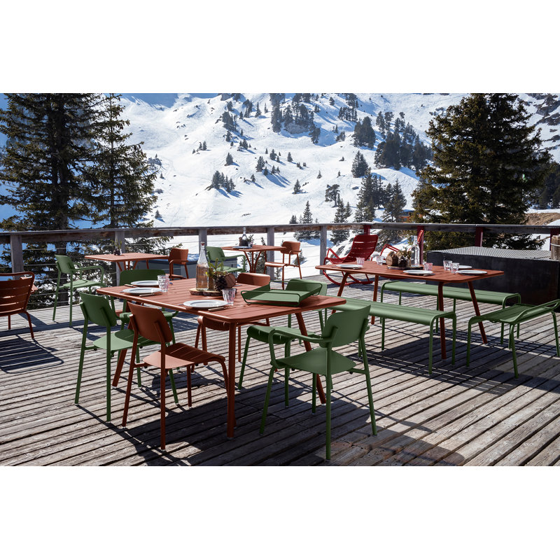 Luxembourg Outdoor Dining Bench, Acapulco Blue