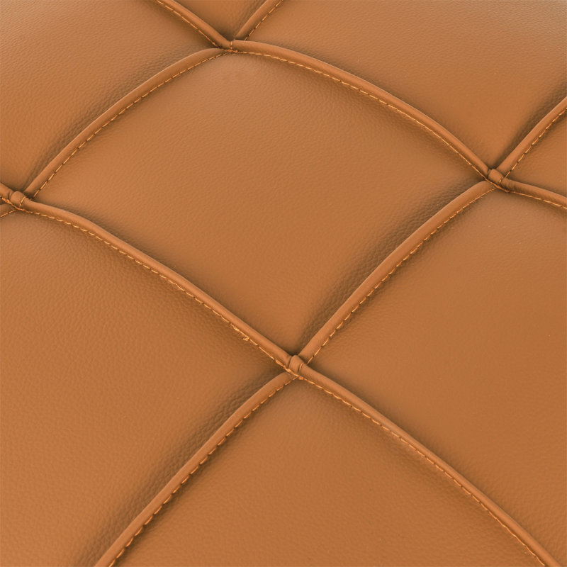 Leather Storage Ottoman, Orange