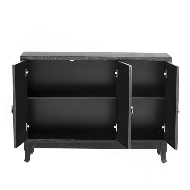 Mardella 47.18'' Sideboard,Buffet,Dining cabinet,Credenza with adjustable shelves, Black