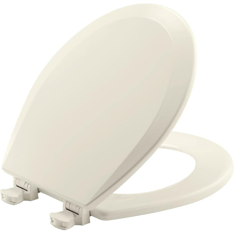 Bemis Biscuit Round Molded Wood Toilet Seat with Easy Clean Hinges