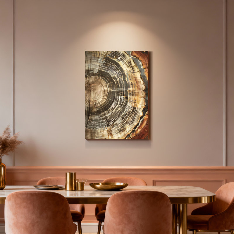 «Tree Ring», motif abstrait sur toile tendue, reproduction d'art sur toile, ensemble de 1, H 48 po x l 32 po