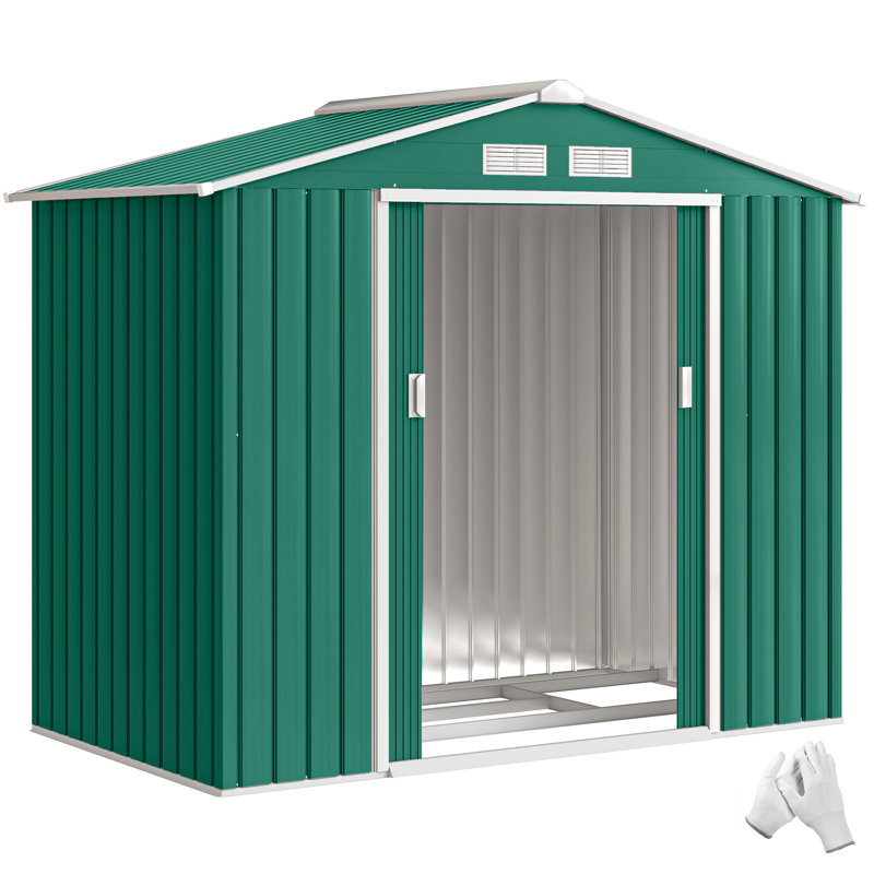 7 ft. W x 4 ft. D Tool Shed, Green
