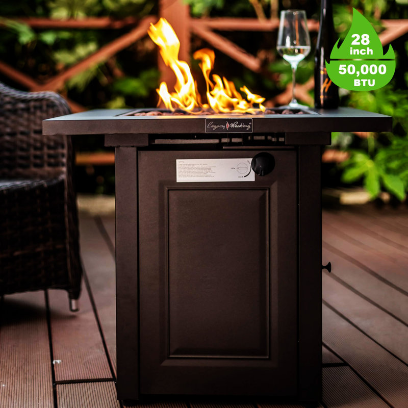 28In Propane Fire Pits Table, Brown