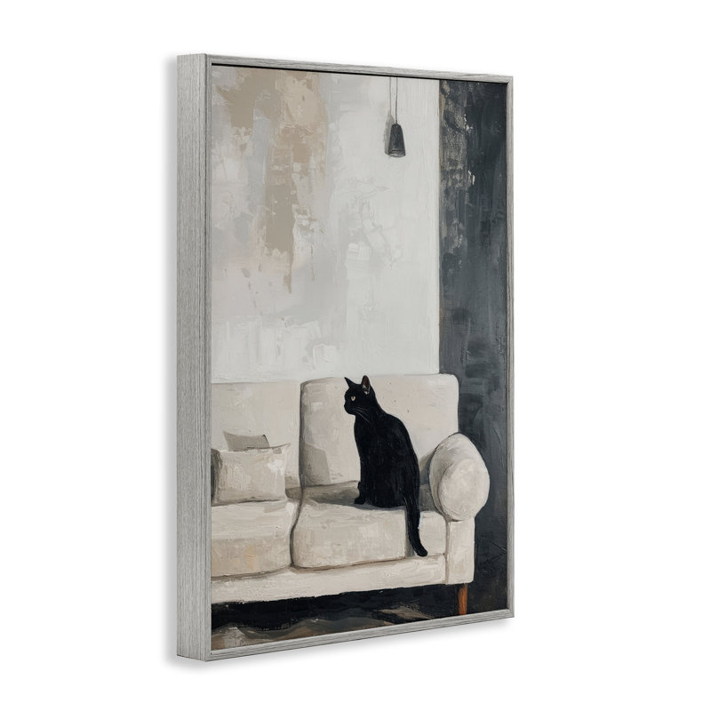 «Black Cat On Canapé», estampe numérique, design par Lsr Creative Studio, Estampe numérique Farmhouse, H 18 po x l 12 po