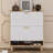 31.5 Inch Nordic Style Shoe Storage Cabinet With 2 Flip Drawers, Freestanding Organizer With Solid Wood Legs For Entryway, Narrow Shoe Rack Cabinet (White And Solid Wood Color Matched)
