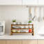Étagère à épices en bois à 3 niveaux, organisateur de comptoir compact pour garde-manger, bouteilles à épices, bocaux, assaisonnements et accessoires de cuisson, étagère de rangement polyvalente