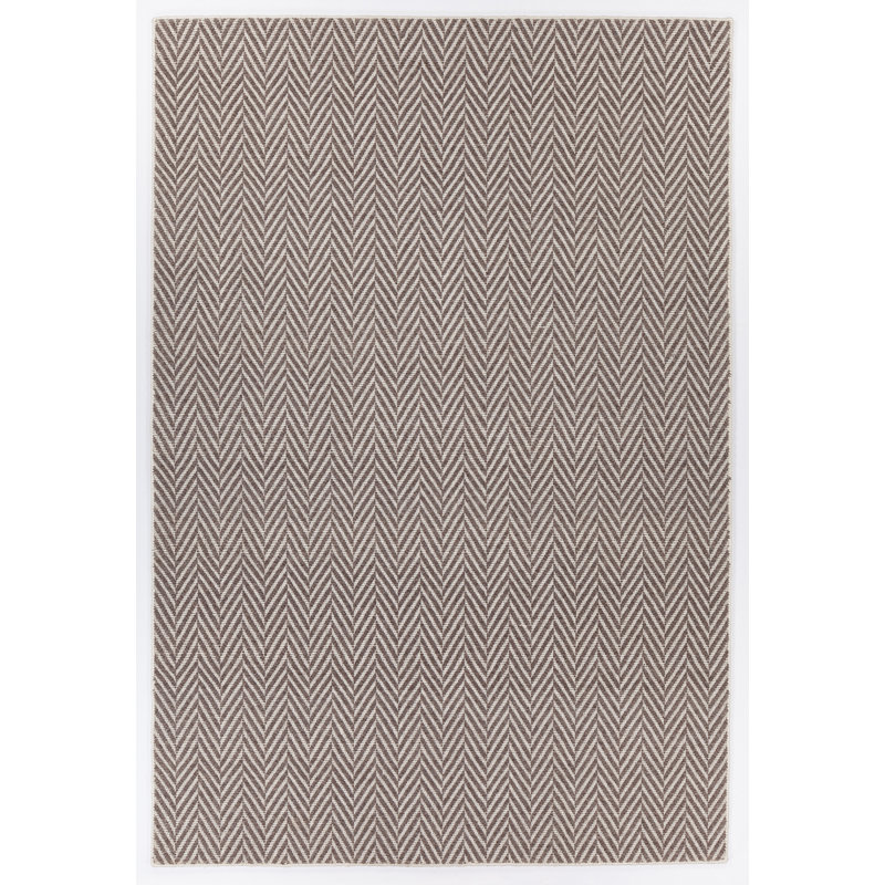 Tapis gris fait main dhurrie chevron Schram, Rectangle 9 pi x 13 pi