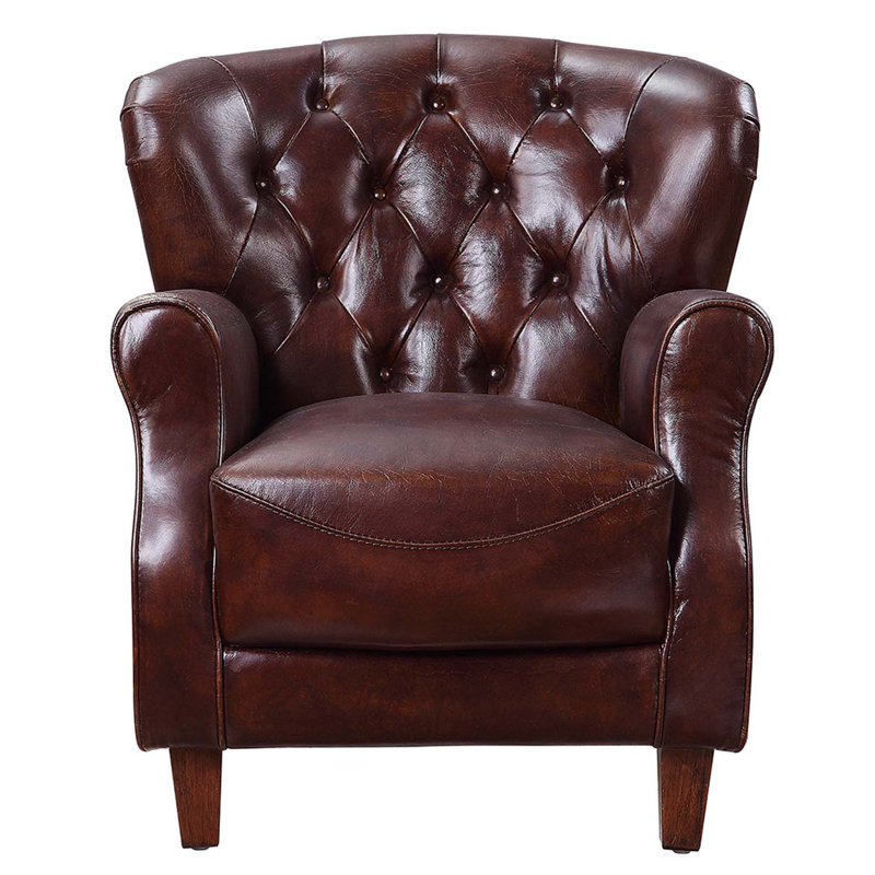 Chaise d'appoint Brancaster, brun rétro et aluminium