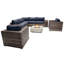 Ensemble de conversation pour 6 personnes avec foyer et coussins Sunbrella Lsi-1731678546