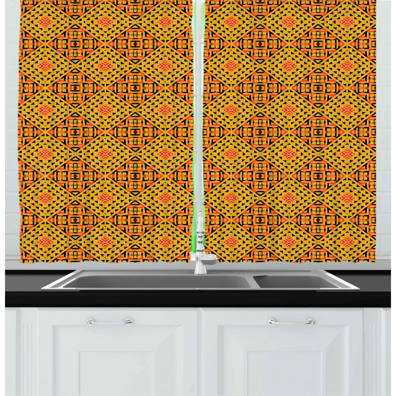 Geometric Tailored Kitchen Curtain