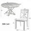 Ensemble de table de salle à manger extensible vintage rétro avec quatre chaises rembourrées en lin, parfait pour un décor élégant et polyvalent.