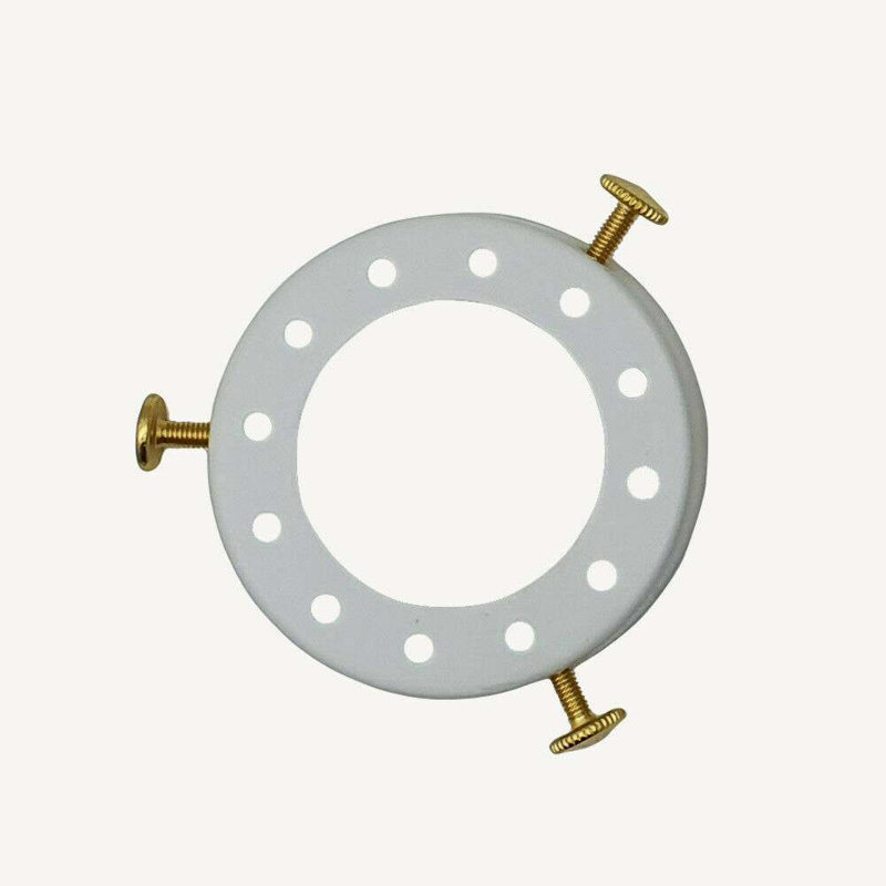 Speranza Socket Lampshade Holder Top Collar Ring Adapter Lamp Base Solid Metal Separate Lighting Kit, White