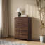 Commode 5 tiroirs 47,4 po en noyer de style moderne Mid-Century pour le rangement dans la chambre à coucher