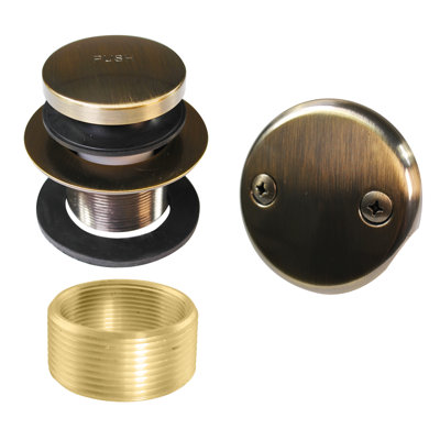 Universal Thread Bathtub Tip-Toe Drain with 2-Hole Overflow
