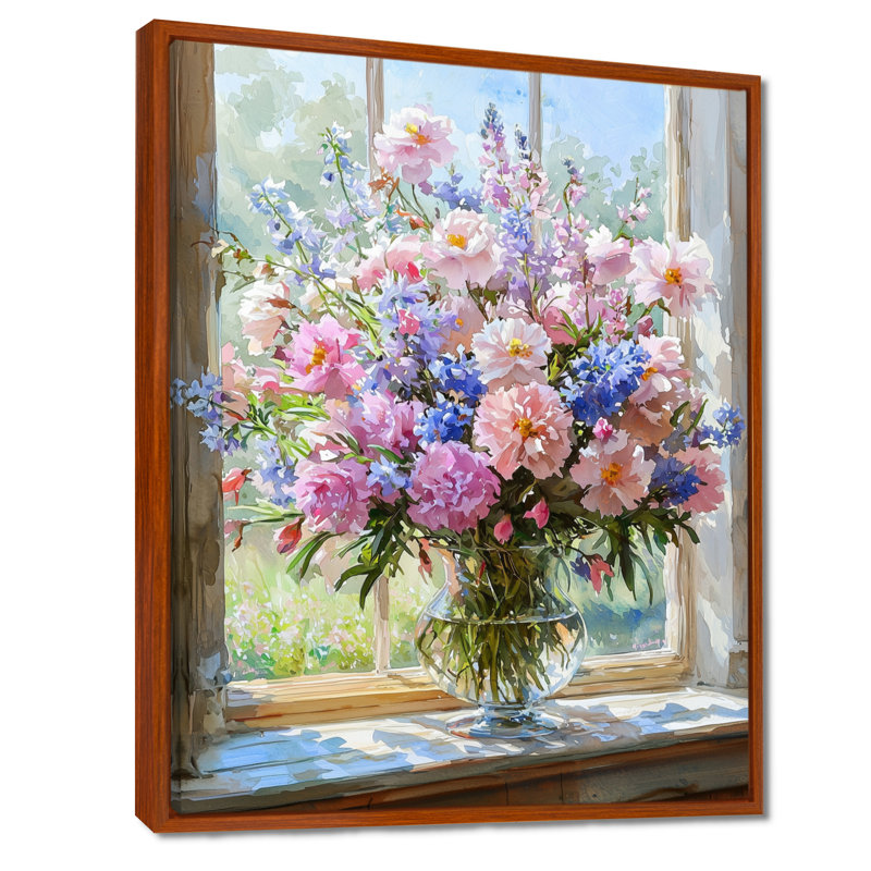 Chaplin - salon d'art mural floral, H 32 po x l 24 po, Impression encadrée flottante, Brun