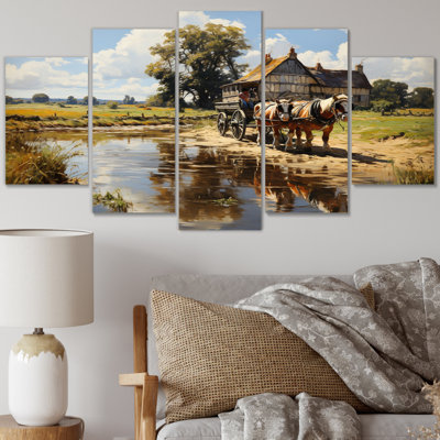 'The Hay Wainjohn Constables I - Countryside Wall Decor - 5 Panels